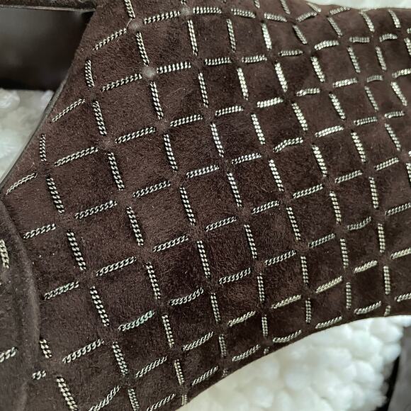 Chanel Ankle Boots Quilted Chain Detail Round Toe in Chocolate Brown Euro 38.5 - Picture 3 of 15